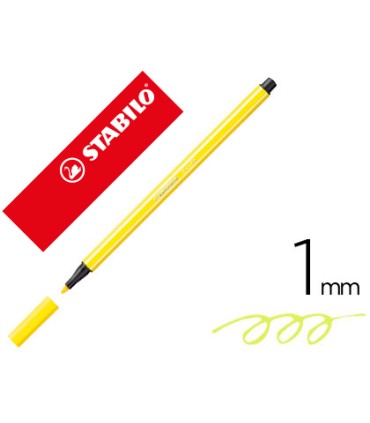 Rotulador stabilo acuarelable pen 68 amarillo limon 1 mm