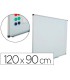 Pizarra blanca rocada acero vitrificado magnetico marco aluminio y cantoneras pvc 120x90 cm incluye bandeja