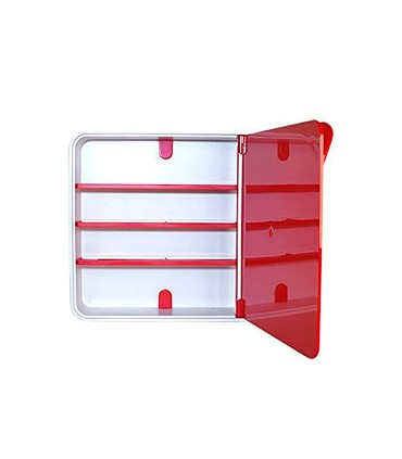 Botiquin paperflow plastico 3 estantes para medicinas 320x70x320 mm rojo