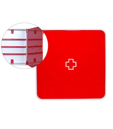 Botiquin paperflow plastico 3 estantes para medicinas 320x70x320 mm rojo