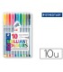 Rotulador staedtler triplus broadliner 338 estuche plastico de 10 unidades colores surtidos