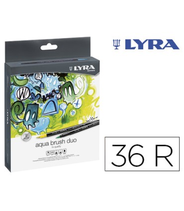 Rotulador lyra aqua brush duo caja de 36 colores surtidos