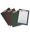 Portanotas pardo carton forrado pvc folio con pinza metalica negro