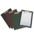 Portanotas pardo carton forrado pvc folio con pinza metalica azul