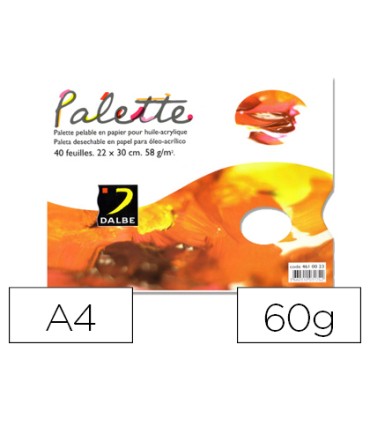 Paleta papel dalbe desechable din a4 40 hojas 60 gr