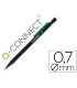 Portaminas q connect 07 mm con 3 minas cuerpo negro con clip verde