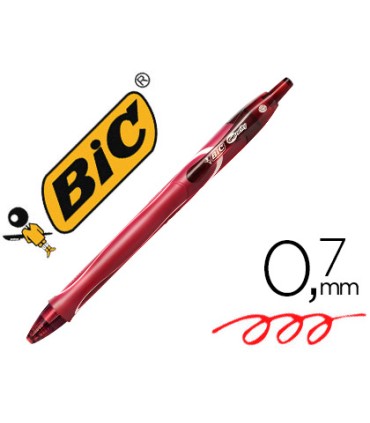 Boligrafo bic gelocity quick dry retractil tinta gel rojo punta de 07 mm