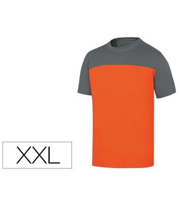 Camiseta de algodon deltaplus color gris naranja talla xxl