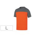 Camiseta de algodon deltaplus color gris/naranja talla l