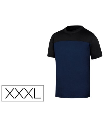 Camiseta de algodon deltaplus color azul negro talla 3xl