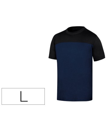 Camiseta de algodon deltaplus color azul negro talla l