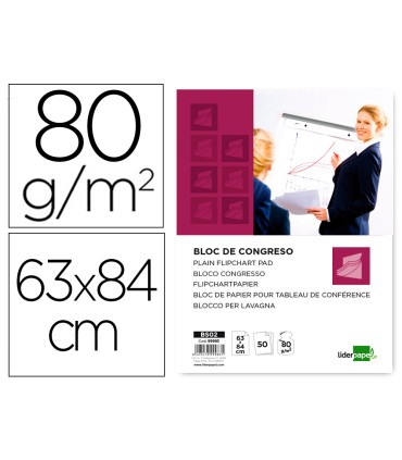 Bloc congreso liderpapel liso 630x840 mm 50 hojas 80g m2