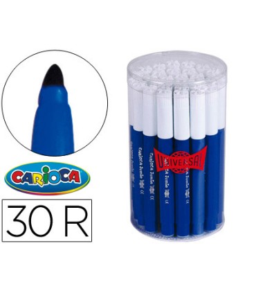 Rotulador carioca jumbo azul punta gruesa bote de 30 unidades