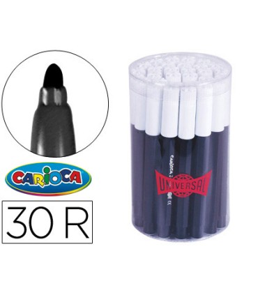 Rotulador carioca jumbo negro punta gruesa bote de 30 unidades