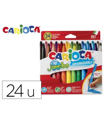 Rotulador carioca jumbo punta gruesa estuche de 24 unidades colores surtidos