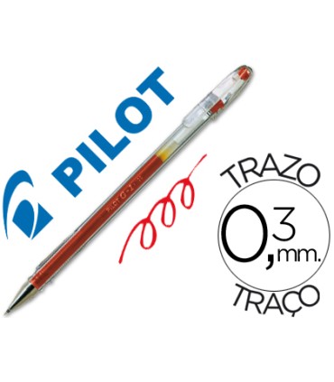 Boligrafo pilot g 1 rojo tinta gel