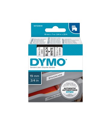 Cinta dymo negro blanco 19mm x 7mt d1