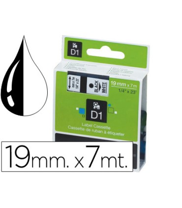 Cinta dymo negro blanco 19mm x 7mt d1