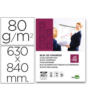 Bloc congreso liderpapel liso 630x840 mm 255 hojas 80g m2