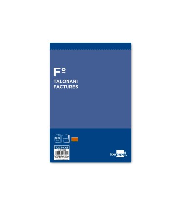 Talonario liderpapel facturas folio original y copia t223 con iva texto en catalan