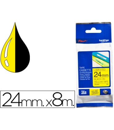 Cinta brother tze651 amarillo negro 24mm longitud de 8mts