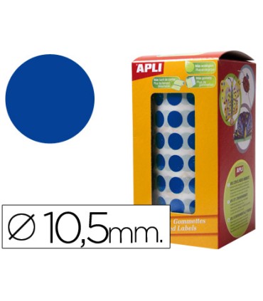 Gomets autoadhesivos circulares 105mm azul rollo de 5192 unidades