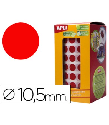 Gomets autoadhesivos circulares 105 mm rojo rollo de 5192 unidades