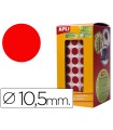 Gomets autoadhesivos circulares 10,5 mm rojo rollo de 5192 unidades