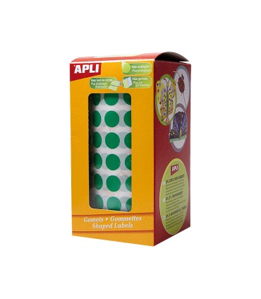 Gomets autoadhesivos circulares 105mm verde rollo de 5192 unidades