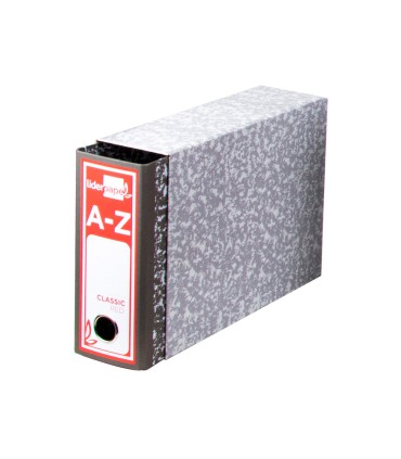 Caja archivador liderpapel classic red cuarto apaisado gris