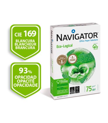 Papel fotocopiadora navigator eco logical din a4 75 gramos paquete de 500 hojas