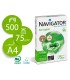 Papel fotocopiadora navigator eco logical din a4 75 gramos paquete de 500 hojas