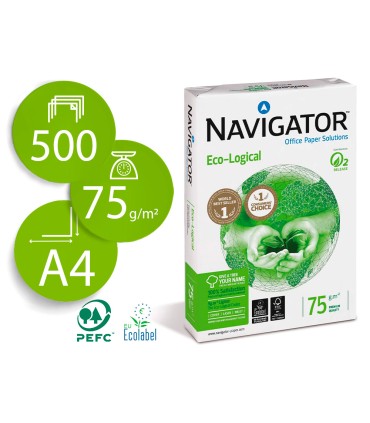 Papel fotocopiadora navigator eco logical din a4 75 gramos paquete de 500 hojas