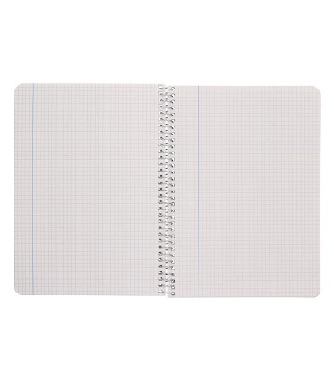 Cuaderno espiral liderpapel cuarto ecouse tapa cartulina kraft 80h papel reciclado 80 grcuadro 4mm