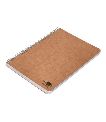 Cuaderno espiral liderpapel cuarto ecouse tapa cartulina kraft 80h papel reciclado 80 grcuadro 4mm