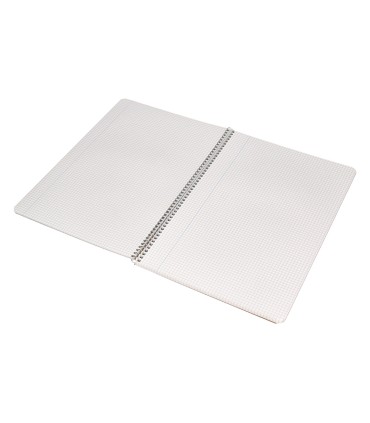 Cuaderno espiral liderpapel folio ecouse tapa cartulina kraft 80h papel reciclado 80 gr cuadro 4mm con margen