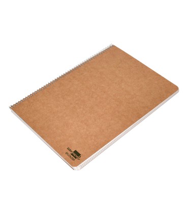 Cuaderno espiral liderpapel folio ecouse tapa cartulina kraft 80h papel reciclado 80 gr cuadro 4mm con margen