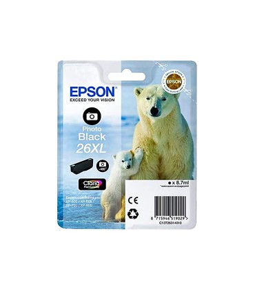 Ink jet epson 26xl xp 600 605 700 800 negro 700 pag