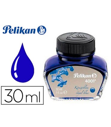 Tinta estilografica pelikan 4001 azul real bote 30 ml