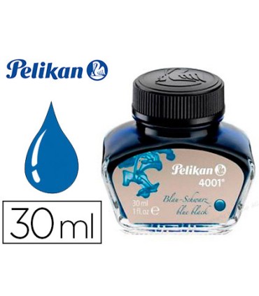 Tinta estilografica pelikan 4001 negro azul bote 30 ml