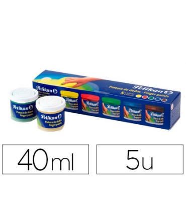 Pintura a dedos pelikan 40 ml cd 40s caja de 5 colores surtidos