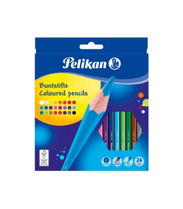 Lapices de colores pelikan hexagonales caja de 24 colores surtidos