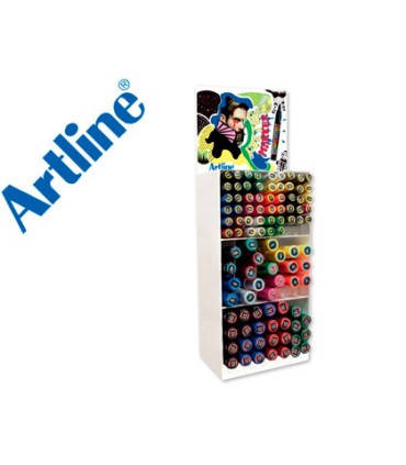 Expositor artline poster marker 93 unidades colores surtidos 51 uds 2 mm 33 uds 6 mm 9 uds 12 mm