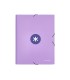 Carpeta liderpapel antartik gomas a4 3 solapas carton forrado color lavanda