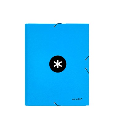 Carpeta liderpapel antartik gomas a4 3 solapas carton forrado color azul