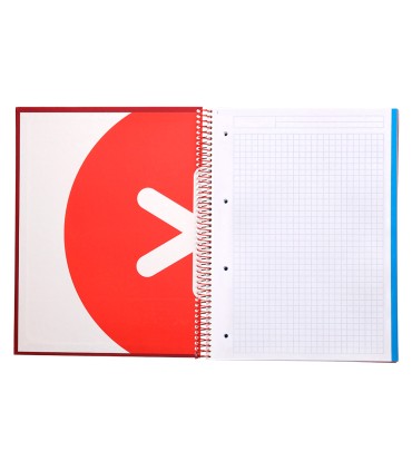 Cuaderno espiral liderpapel a4 micro antartik tapa forrada120h 100 gr cuadro 5mm 5 banda4 taladros color frambuesa