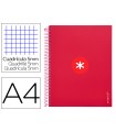 Cuaderno espiral liderpapel a4 micro antartik tapa forrada120h 100 gr cuadro 5mm 5 banda4 taladros color frambuesa