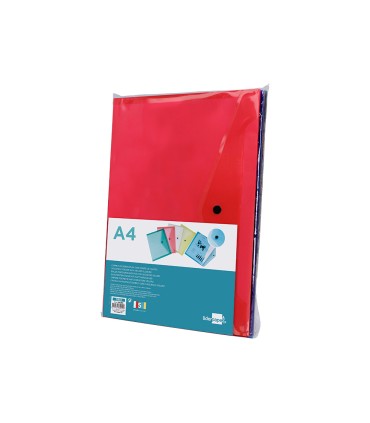 Carpeta liderpapel dossier broche transparente din a4 colores surtidos paquete de 5 retractilado