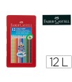 Lapices de colores faber castell acuarelable colour grip triangular caja metalica de 12 colores surtidos