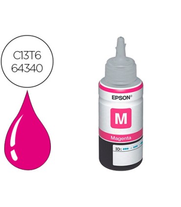 Tinta epson t6643 et2500 2550 14000 l475 565 575 4500 magenta botella 70 ml 6500 pag